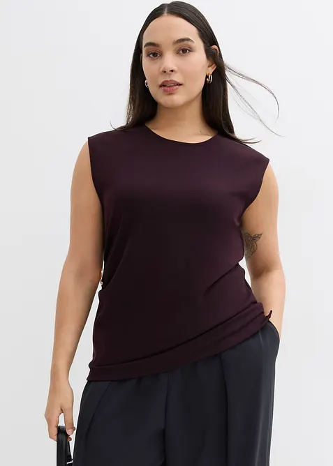 Top van crêpe met decoratieve gesp, bonprix