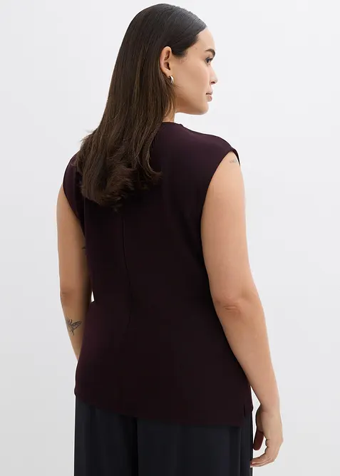 Top van crêpe met decoratieve gesp, bonprix