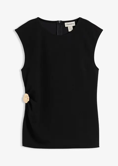 Top van crêpe met decoratieve gesp, bonprix