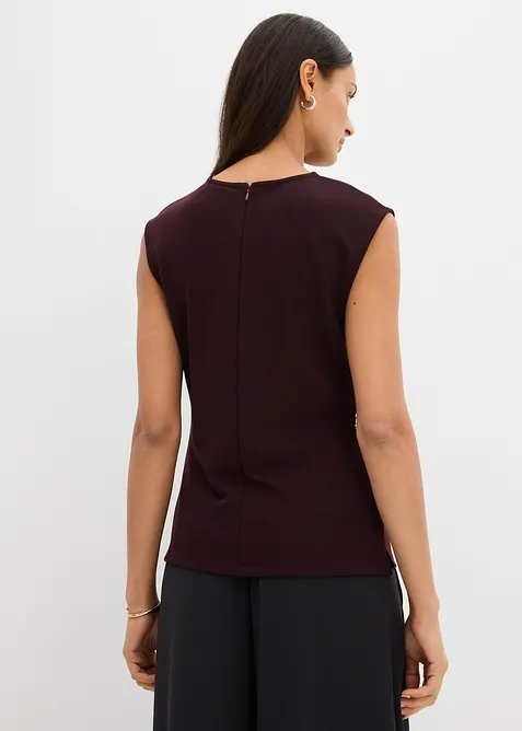 Top van crêpe met decoratieve gesp, bonprix