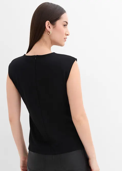 Top van crêpe met decoratieve gesp, bonprix