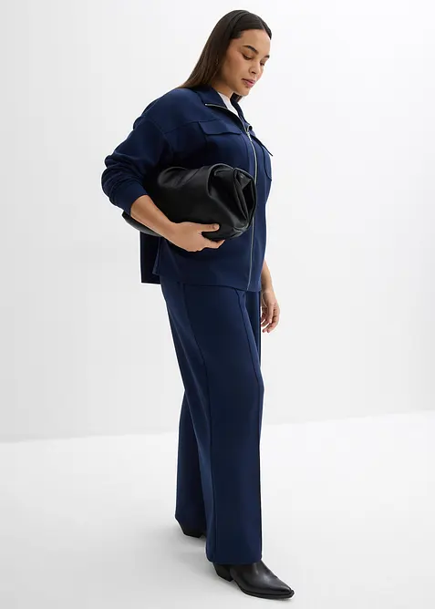 Bootcut broek in een licht glanzende viscosemix, bonprix