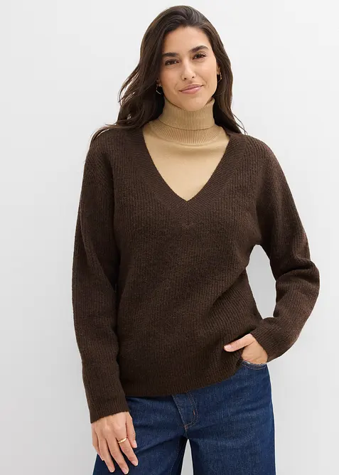 Trui met V-hals, bonprix