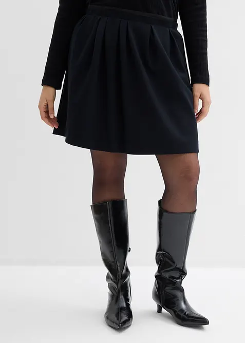 Bandplooirok in een licht glanzende viscosemix, bonprix