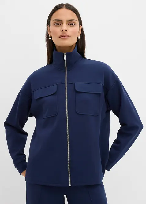 Sweatvest van licht glanzende viscosemix, bonprix