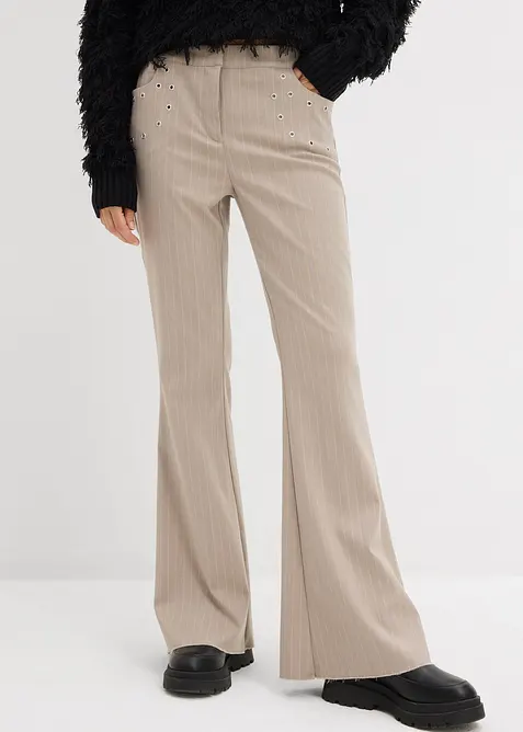 Flared broek van soepele viscose, bonprix