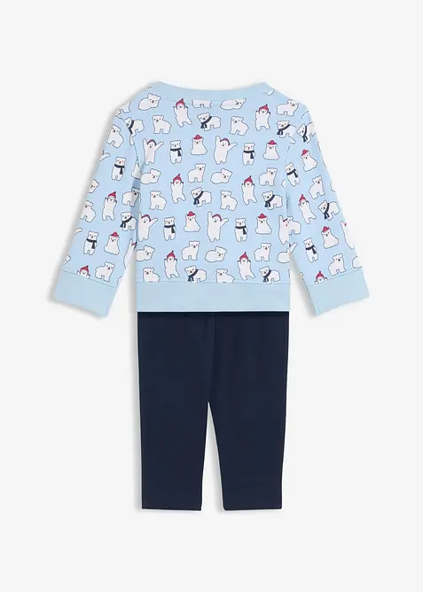 Sweater en kruiplegging van puur biologisch katoen (2-dlg. set), bonprix