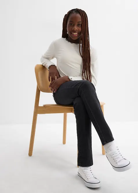 Longsleeve in een elastische biologische katoenmix  (set van 2), bonprix