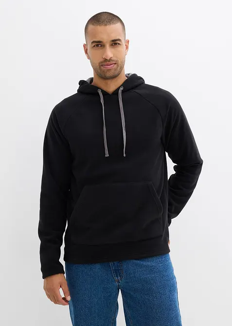 Zachte fleece trui met capuchon, bonprix