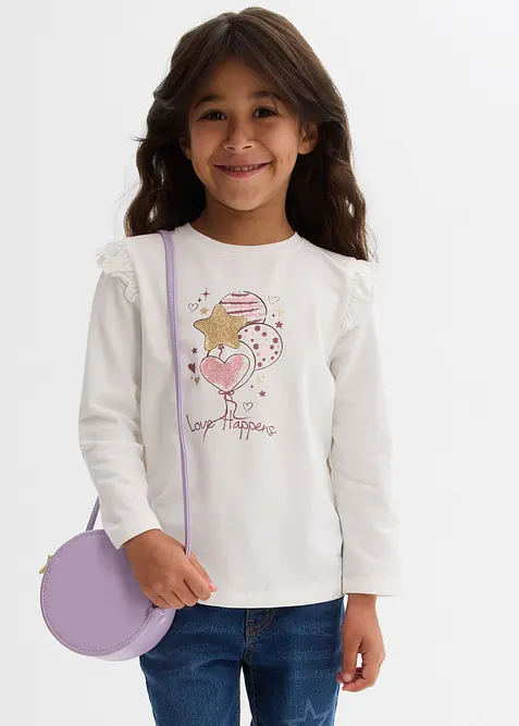 Longsleeve in een elastische biologische katoenmix (set van 2), bonprix