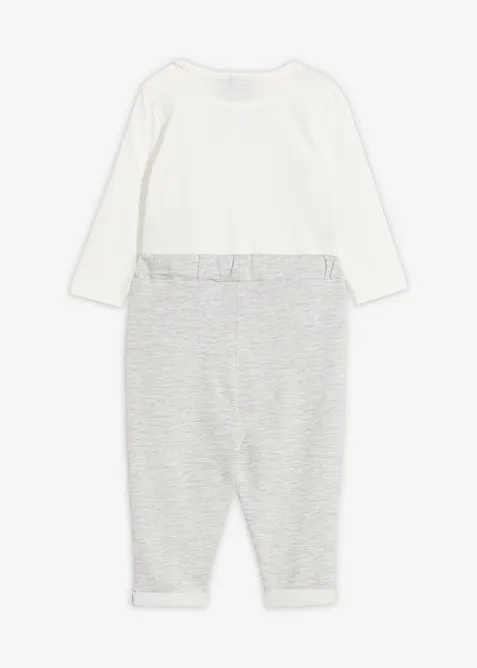 Feestelijk setje met romper, vlinderdas en broek van puur biologisch katoen (3-delig setje), bonprix