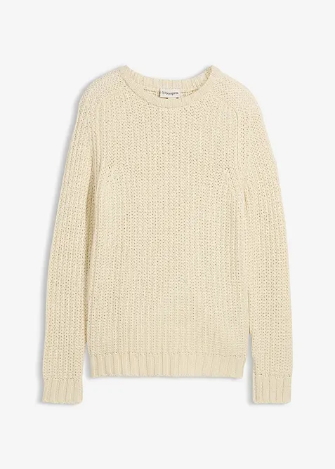 Grof gebreide trui in een zachte katoenmix, bonprix