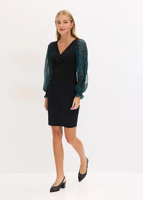 Aansluitende mini-jurk met cut-outs aan de mouwen, bonprix