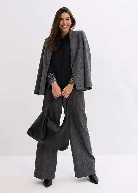 Overhemdblouse met glittersteentjes, bonprix