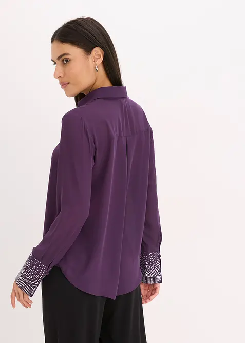 Overhemdblouse met glittersteentjes, bonprix