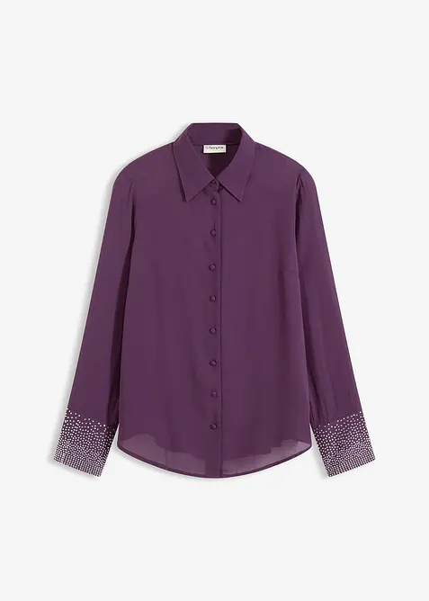 Overhemdblouse met glittersteentjes, bonprix