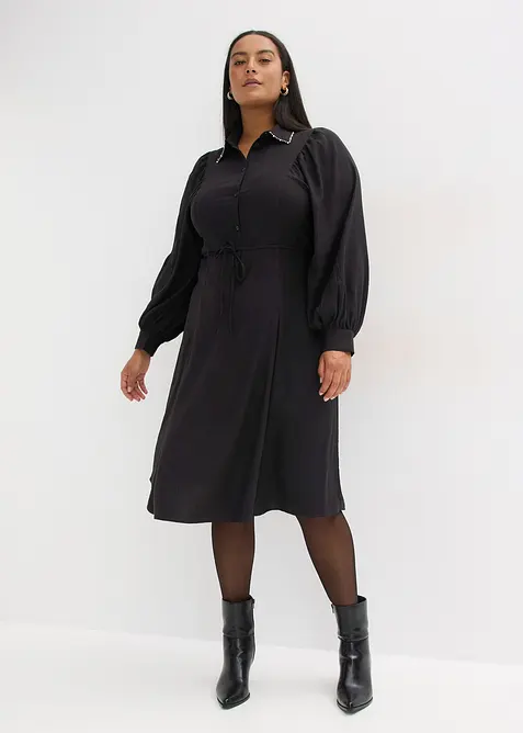 Midi-jurk met parelapplicatie, bonprix