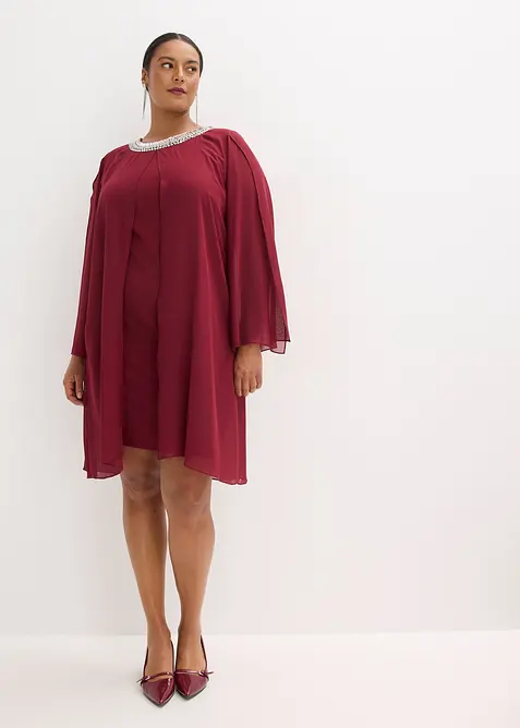 Chiffon jurk met strass-applicatie, bonprix