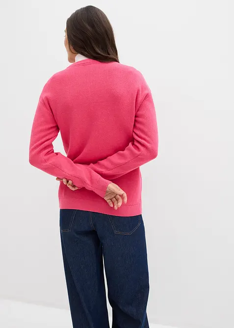 Fijn gebreid vest, ronde hals, bonprix