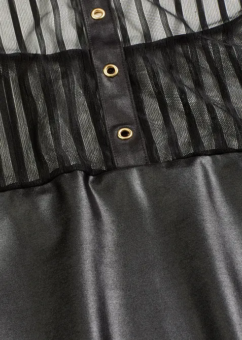 Sexy halter jurk in wetlook, bonprix