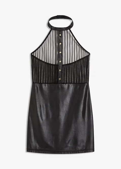 Sexy halter jurk in wetlook, bonprix