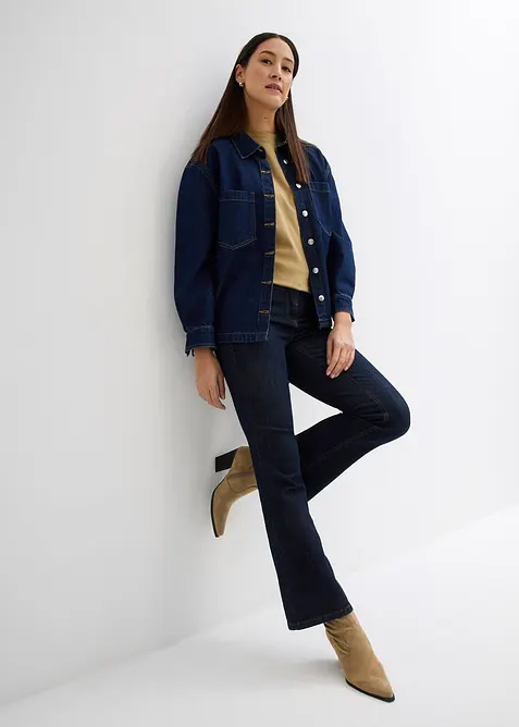 Bootcut stretch jeans, mid waist, bonprix
