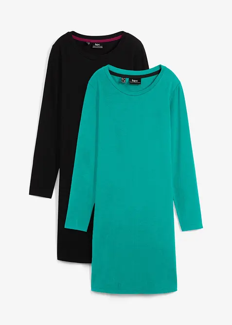 Jersey jurk (set van 2), bonprix