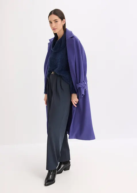 Oversized fluffy trui met een col, bonprix