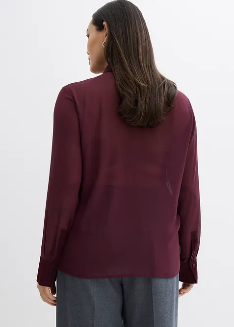Overhemdblouse met inzetstuk van satijn, bonprix