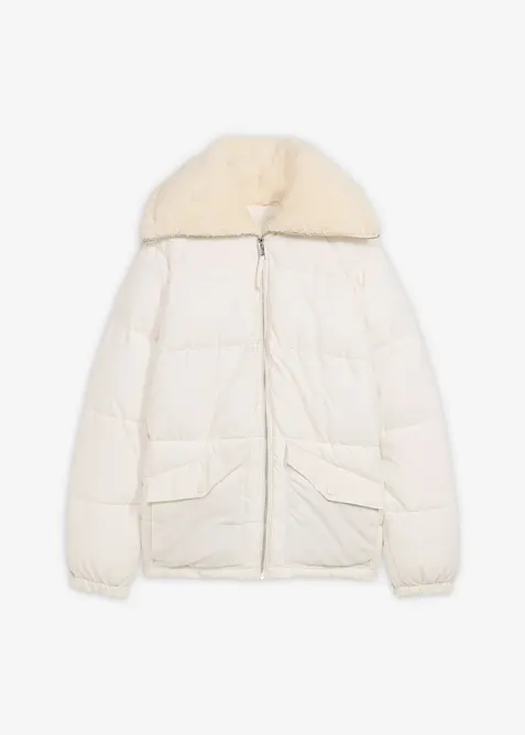 Gewatteerde jas met teddykraag, bonprix