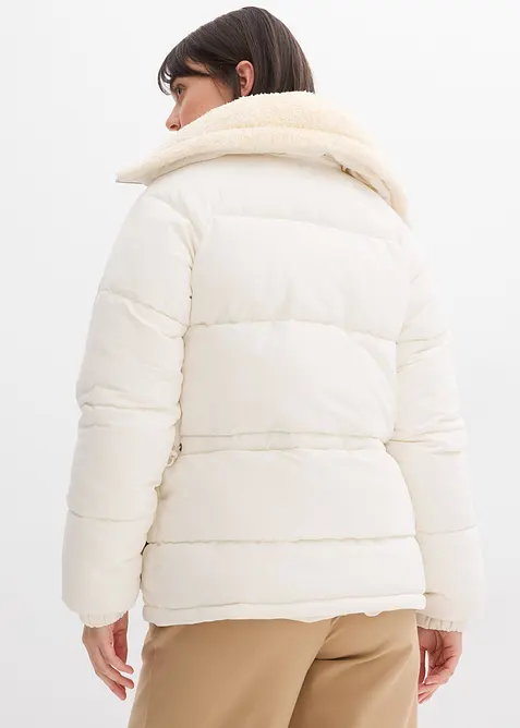 Gewatteerde jas met teddykraag, bonprix