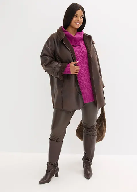 Grof gebreide trui met kabelpatroon, bonprix