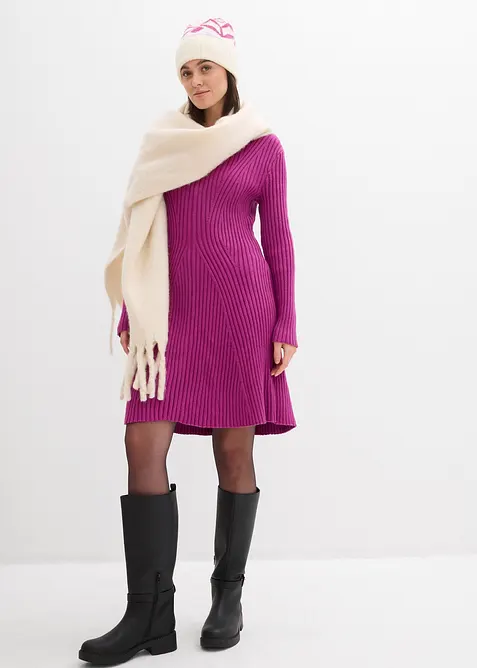 Gebreide mini jurk in een zachte viscosemix, bonprix