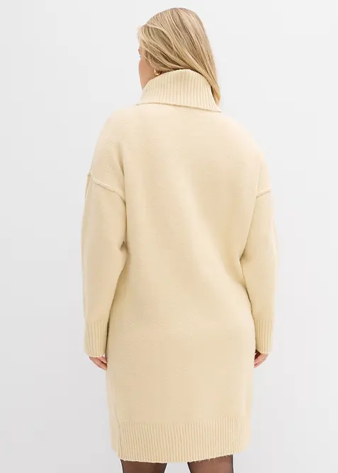 Gebreide jurk met siernaad, bonprix