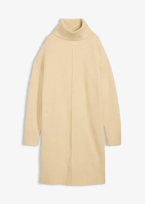 Gebreide jurk met siernaad, bonprix