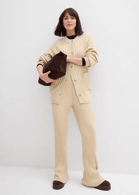 Gebreid vest in een zachte viscosemix, bonprix