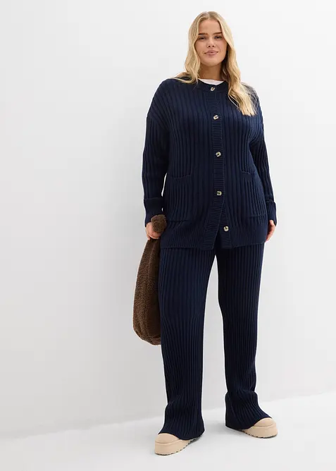 Gebreid vest in een zachte viscosemix, bonprix