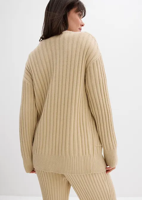 Gebreid vest in een zachte viscosemix, bonprix