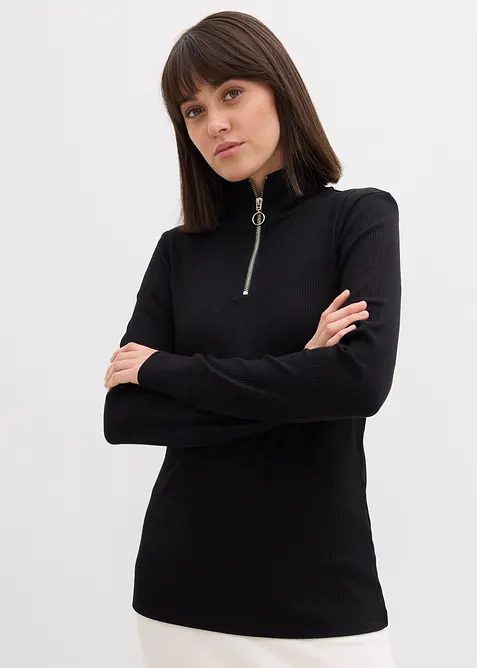 Geribd shirt in een zachte viscosemix, bonprix