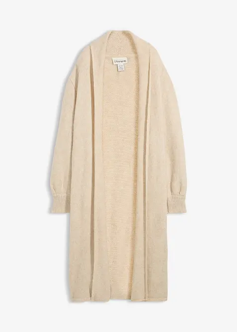 Lang gebreid vest in harige look, bonprix