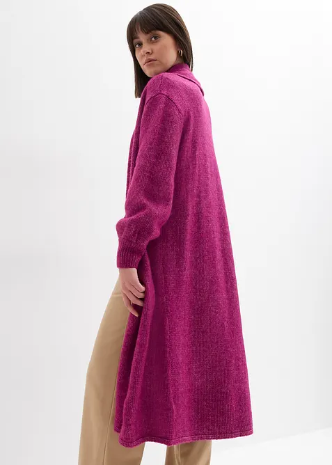 Lang gebreid vest in harige look, bonprix