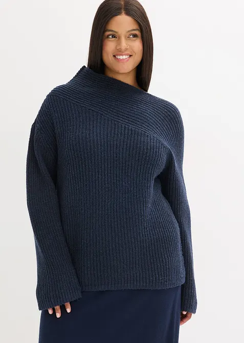 Geribde oversized trui, bonprix