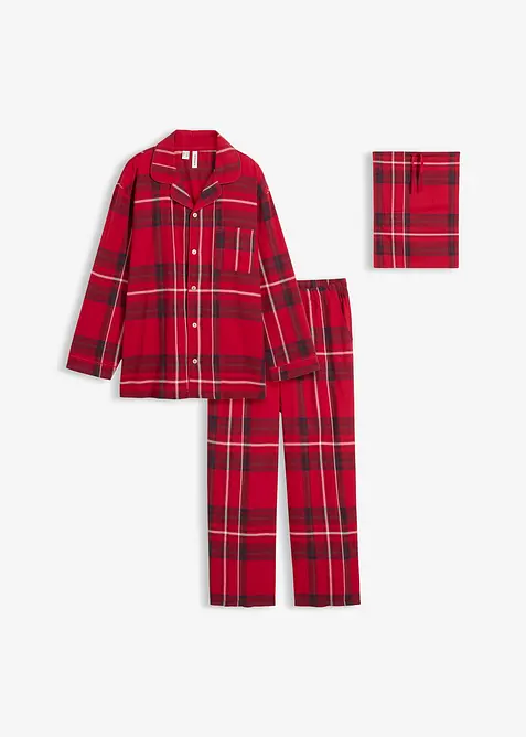 Heren flanellen pyjama van zacht katoen met cadeauzakje, bonprix