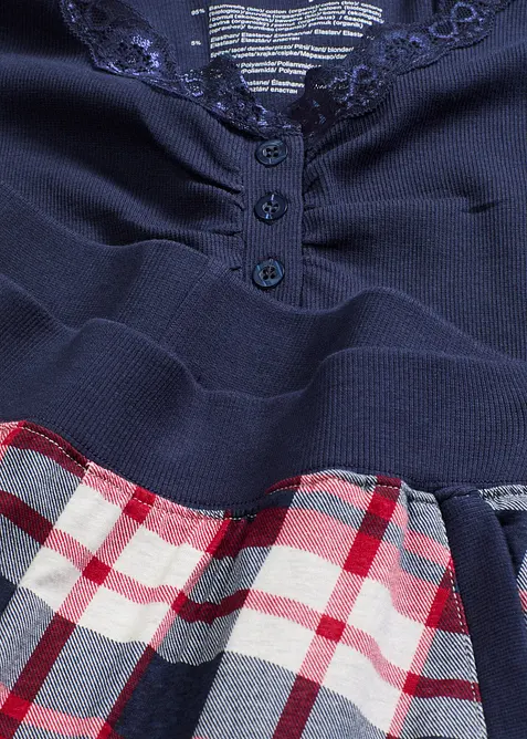 Pyjama met geribd shirt en knoopsluiting, bonprix