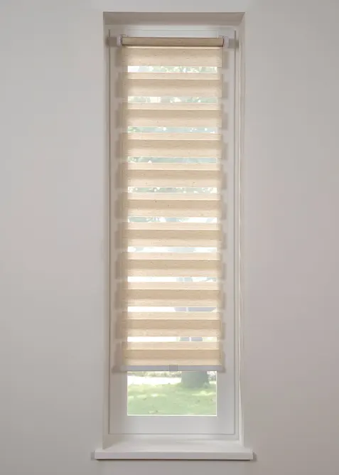 Duo rolgordijn in linnen look, snoerloos, bonprix