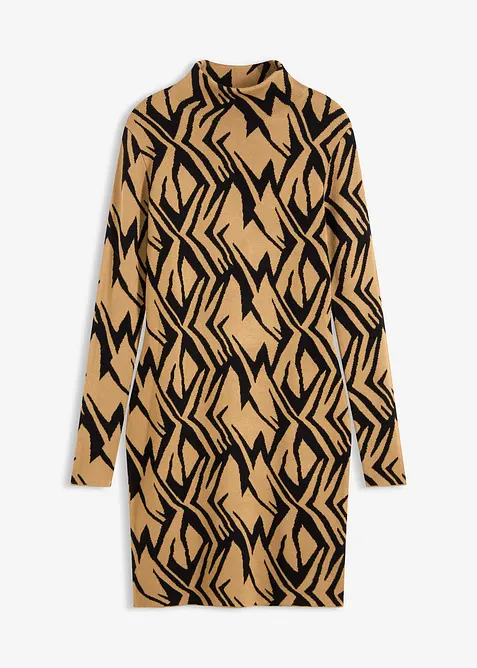 Accentuerende gebreide jurk met col, bonprix