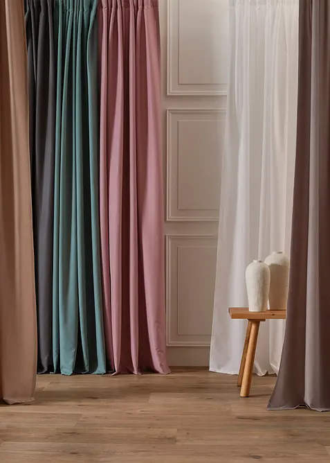 Onderhoudsvriendelijk microvezel gordijn (2 stuks), bonprix