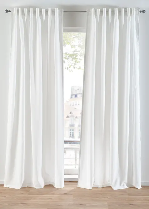 Gordijnen van gerecycled materiaal (2 stuks), bonprix