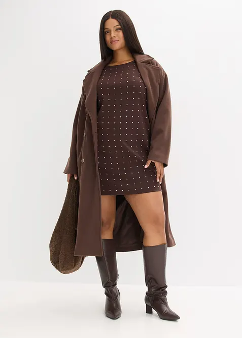 Jersey jurk met strass-applicaties, bonprix