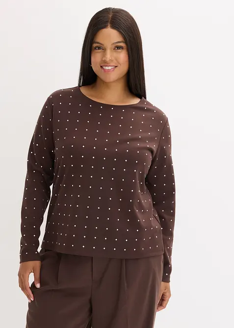 Longsleeve met strass-applicatie, bonprix